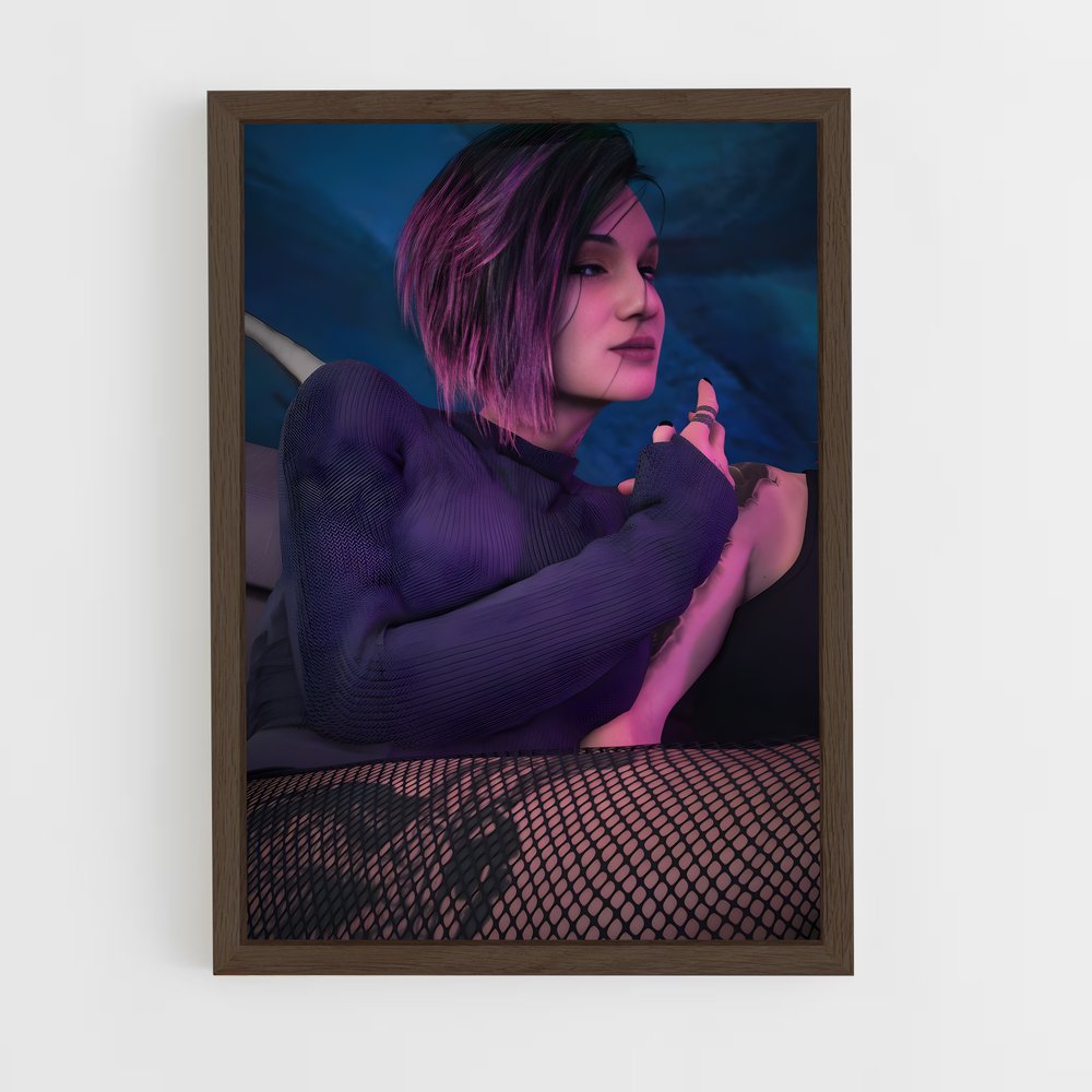 Poster Judy en Violet – affiche Cyberpunk (vue 5)